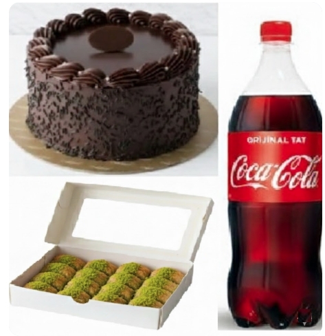 1 Litre Kola Dahil 9-10 Kişilik Fıstıklı Menü pasta