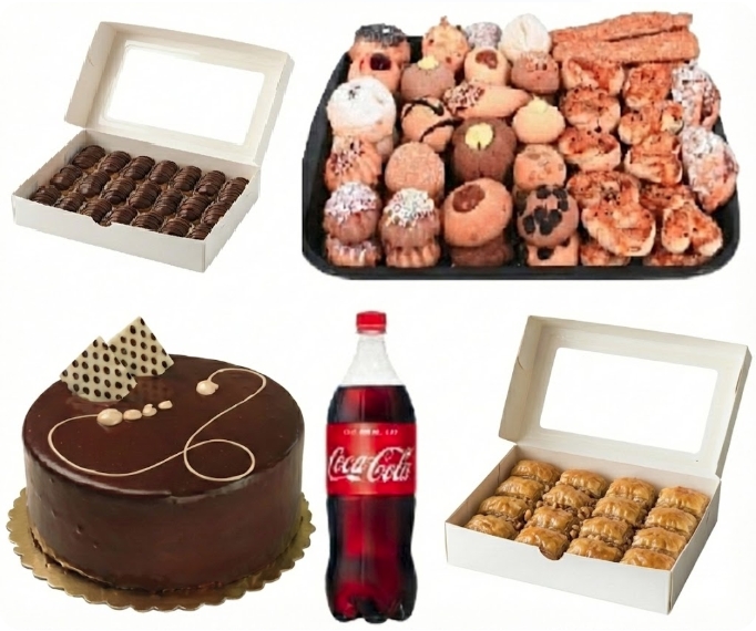 2 Litre Kola İle Tamamlanmış 5'li Menü pasta