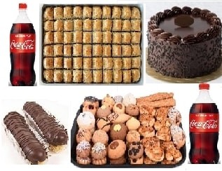 Akşam Oturması Paketi 4 Farklı Tatlı Çeşidi ve 2 Adet 1L Kola pasta