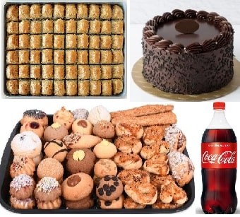 Evde Kutlama Paketi: Klasik Pasta 1 Kg Baklava Kuru Pasta ve Kola pasta
